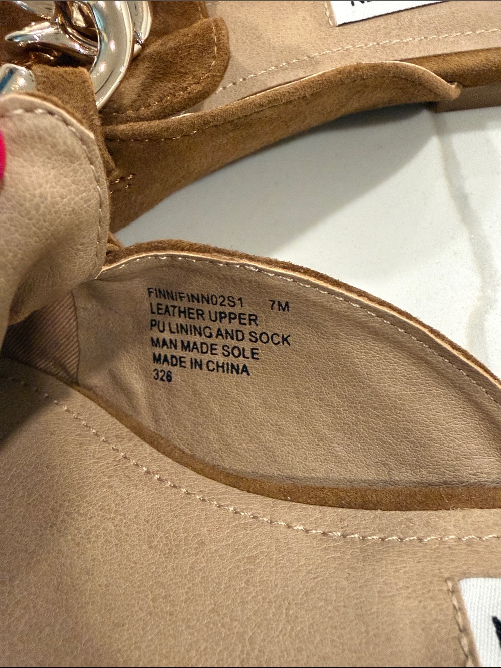Steve Madden Tan Suede Pointed Mule with Chunky Chain - Picture 4 of 4